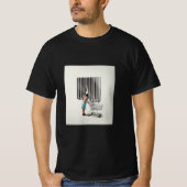 Surreal Barcode Consumer Tee – Modern Concept Art” (Vorderseite)
