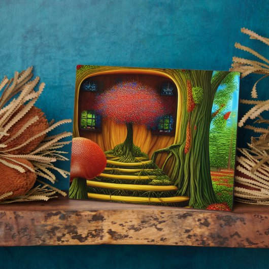 Surreal Baumhaus im Wald Fotoplatte (Seite)