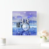 Surreal Beach Drum Set Music Wall Clock Quadratische Wanduhr (Zuhause)