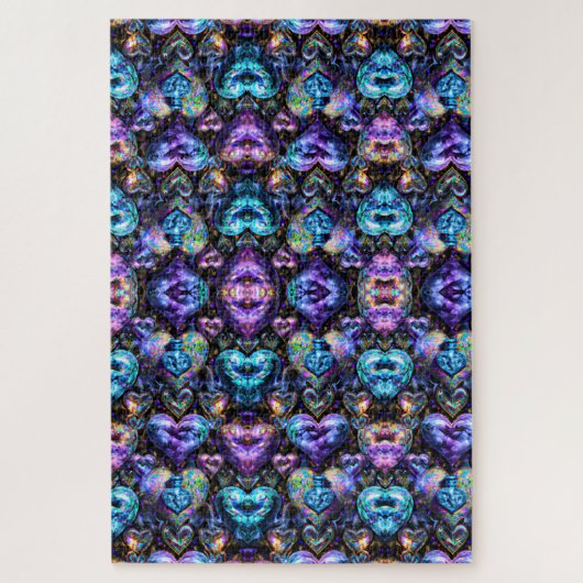 Surreal Bendy Abstrakt Hearts Baubles Puzzle (Vertikal)