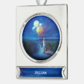 Surreal bewegt sich zu ihrer Zukunft Personal Banner-Ornament Silber (Links)