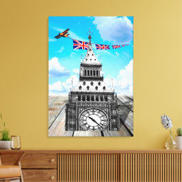 Surreal Big Ben, London / British Art Leinwanddruck