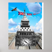 Surreal Big Ben, London & British Art Poster (Vorne)