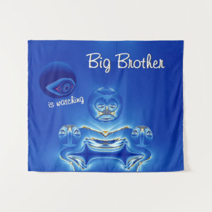 Surreal Big Brother Watches Zeichen der Zeit Wandteppich