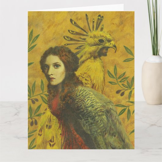 Surreal Bird Lady Large Greetings Card Karte (Vorderseite)