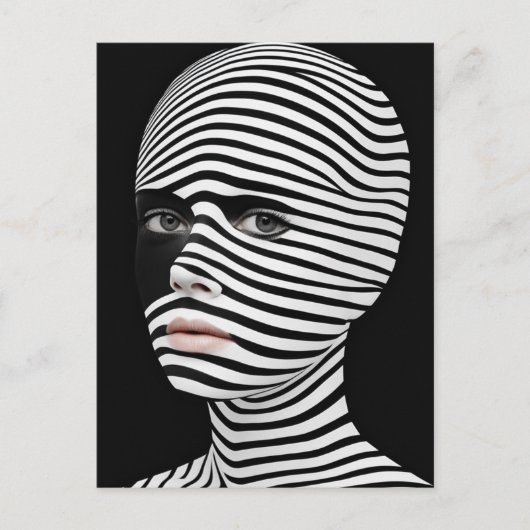 Surreal Black and White Face Postkarte (Vorderseite)