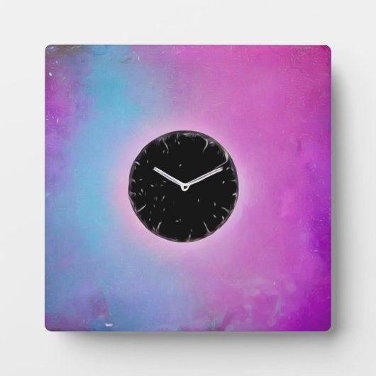 Surreal Black Clock Face Fotoplatte (Vorderseite)