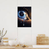 Surreal Blaue Augen Fantasy-Kunst Poster (Küche)