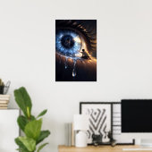 Surreal Blaue Augen Fantasy-Kunst Poster (Heimbüro)