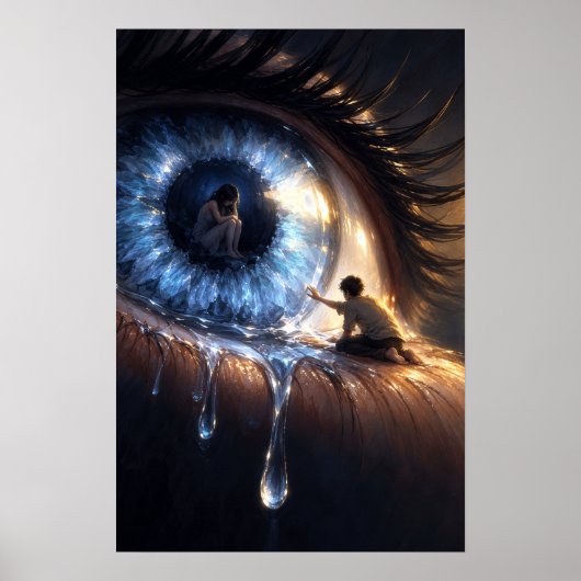 Surreal Blaue Augen Fantasy-Kunst Poster (Vorne)