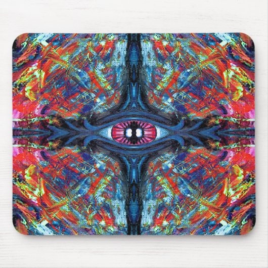 Surreal Blaue Trippy-Eye-Visionary-Art Mousepad (Vorne)