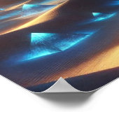 Surreal Blaue Wüste & Floating Pyramiden Poster (Ecke)