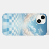 Surreal Blue Checkerboard Sky Phone Case - Dreamy  (Rückseite (Horizontal))