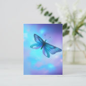 Surreal Blue & Lila Butterfly Postkarte (Stehend Vorderseite)