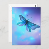 Surreal Blue & Lila Butterfly Postkarte (Vorne/Hinten)