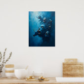 Surreal Blue Screening Creatures Poster (Küche)