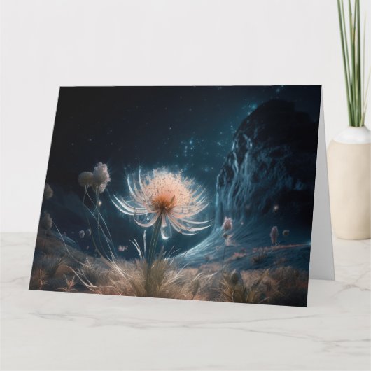 Surreal Blume & Night Sky Karte (Vorderseite)