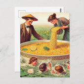 Surreal Bowl of Noodles Pool im Teich Postkarte (Vorne/Hinten)