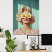 Surreal Breakfast Fashion Portrait Poster (Heimbüro)