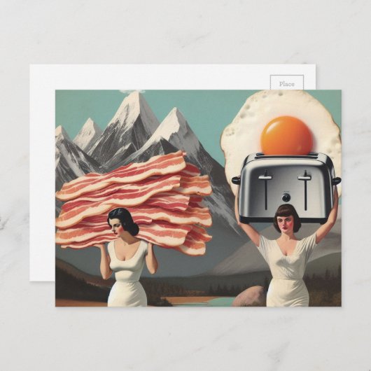 Surreal Breakfast  Feiertagspostkarte (Vorne/Hinten)