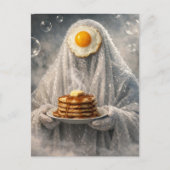 Surreal Breakfast pancakes and eggs bubble ghost Postkarte (Vorderseite)
