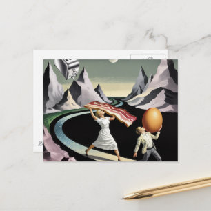 Surreal Breakfast People Postkarte