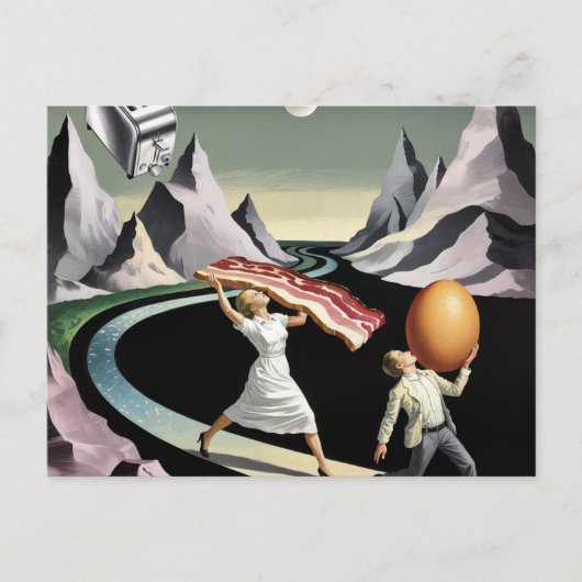 Surreal Breakfast People Postkarte (Vorderseite)