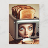 Surreal Breakfast Woman Postkarte (Vorderseite)