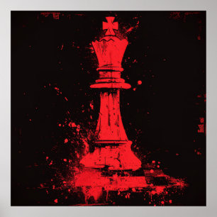 Surreal Broken Schach King Poster in Ralph Steadma