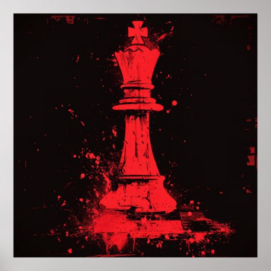 Surreal Broken Schach King Poster in Ralph Steadma (Vorne)