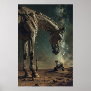 Surreal Bronze Poster mit Dali Horse and Gig