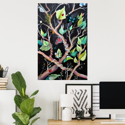 Surreal Butterflies - Botanisches Deko Art Pattern (Heimbüro)