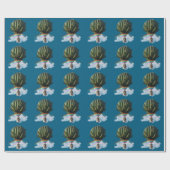 Surreal Cat Hot Air Ballon mit Kaktus & Regenbogen Geschenkpapier (Flach)