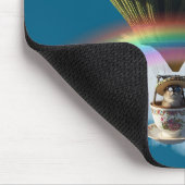 Surreal Cat Hot Air Ballon mit Kaktus & Regenbogen Mousepad (Ecke)