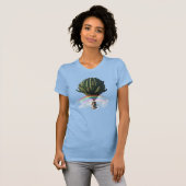 Surreal Cat Hot Air Ballon mit Kaktus & Regenbogen T-Shirt (Vorne ganz)