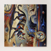 Surreal Cat Melting Clocks Dali Picasso Inspired Puzzle (Horizontal)