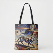 Surreal Cat Melting Clocks Dali Picasso Inspired Tasche (Vorderseite)