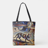 Surreal Cat Melting Clocks Dali Picasso Inspired Tasche (Rückseite)