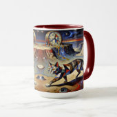 Surreal Cat Melting Clocks Dali Picasso Inspired Tasse (VorderseiteRechts)