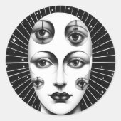 Surreal Celestial Lady Runder Aufkleber (Vorderseite)