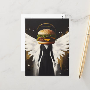 Surreal Cheeseburger Angel Postkarte