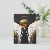 Surreal Cheeseburger Angel Postkarte (Stehend Vorderseite)