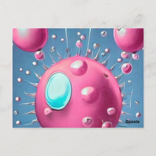 Surreal Cherry Bomb Postkarte (Rückseite)