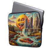 "Surreal Cityscape with Anthropomorphic Sun" Laptopschutzhülle (Vorderseite Links)