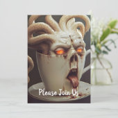 Surreal Coffee Octopus Einladung (Stehend Vorderseite)