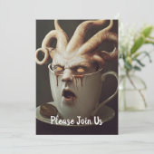 Surreal Coffee Octopus Einladung (Stehend Vorderseite)