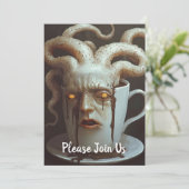 Surreal Coffee Octopus Einladung (Stehend Vorderseite)