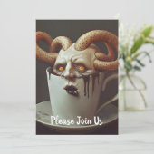 Surreal Coffee Octopus Einladung (Stehend Vorderseite)