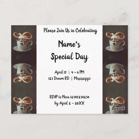 Surreal Coffee Octopus Postkarte (Rückseite)