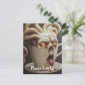 Surreal Coffee Octopus Postkarte (Stehend Vorderseite)